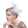 Berretti Donna Fascinators Cappello Nastri di fiori Piume Fedora Fascia per capelli o clip Cocktail Tea Party Headwewar per ragazze