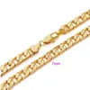Kettingen 2023 Fashion Gold Color Twisted Singapore Chain 24inch 7mm ketting voor vrouwen mannen sieraden
