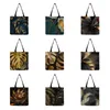 Torby wieczorowe konfigurowalne torbę Składane przenośne dla kobiet w moda moda podróżna plaża Złote liście drukowane sad