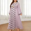 Etnische kleding Big Size Muslim Midden -Oosten Arabisch Pink Dagelijkse feest Dagelijkse feest Dubai Kleding Rok V Hek Prom -jurken