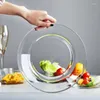 Piatti Piatto di insalata di frutta in vetro temperato Stoviglie trasparenti resistenti al calore Piatto creativo per forno a microonde per uso domestico in stile europeo