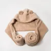 BeanieSkull Caps Fashion Winter Women Novelty Beanies Warm Cute Bear Ear Hat Casual Plush Scarf Set Solid Present 221207