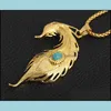 H￤nge halsband Hip Hop smycken f￤rg sier guldkedja turkoisar h￤ngen vintage uttalande halsband drop leverans dh1po