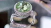 Cluster Rings Tourmaline Ring Fine Jewelry Solid 18K Gold Nature Green Gemstones 7.88ct Diamonds For Women Present