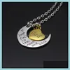 Pendant Necklaces Statement Engraving Jewelry I Love You Sun And Moon Sier Gold Chains Drop Delivery Pendants Dhbwp