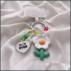 Altro Giardino domestico Fatto a mano Carino Colorf Fiore in resina Portachiavi Cuffie Er Portachiavi Cartoon Charm Bag Pendenti Portachiavi per auto Ragazze Dhce6