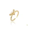 Band Rings Fashion Jewelry Cute Bee Ring Womens Inlaid Zircon Opening Adjustable Drop Delivery Dhxjp