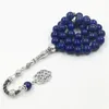 Strand kralen strengen tasbih mannen edelsteen lapis lazuli islamitische rozenkrans moslim paryer kralen Arabische misbaha armbanden eid geschenk ramadan