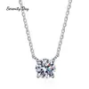 Pendant Necklaces Serenity Day D Color VVS 2/3/5ct Moissanite Pendant Necklace S925 Sterling Silver Chain Plate Pt950 Gold For Woman Fine Jewelry G230202