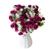 Kwiaty dekoracyjne Piękne piwonii Rose sztuczny jedwabny Kwiat Mały bukiet mini róże na świąteczne dekorację ślubną