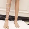 Anklets Fashion Sexy Leg Chain Body Jewelry Chain Ladies Luxury Crystal Multilayer Calf Chain Nightclub Party Accessories 230306