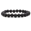 Beaded 8mm vulkaniska stenpärlor Strand Armband Black Lava Men Armband Punk Bangle For Women Drop Delivery Jewelry Dhgarden Dhykt