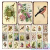 Vintage oiseau fleur plante métal peinture rétro flamant rose hibou peinture fer étain signe mur photo pour jardin salon décor à la maison 20 cm x 30 cm Woo