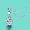 Подвесные ожерелья милые женщины % 925 Серебряное ожерелье Творческое рождественская елка подвеска Роли 41-51 см рождественский подарок шарм ювелирные изделия G230202