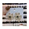 Stud mode sieraden licht luxe kristal daisy bloem oorbellen s925 sier post niche ontwerp drop levering dhwdz