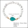 Brins de perles 8 mm Perles en pierre naturelle bracelets pour femmes résine druzy colorif charme blanc turquoise perle bracelet en gros bijoux ot3wz