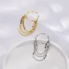 PANJBJ – boucles d'oreilles à pampilles couleur argent et or, Simple, plaque Flash, Clip d'oreille, bijoux de fête, cadeau d'anniversaire, vente en gros