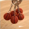 Key Rings Simation Resin Basketball Sport Keychains Leuke sportringtas Pendat voor herenaccessoires 1960 T2 Drop Delivery Jewelr DH2KV