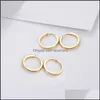 Hoop Huggie Trendy Round Small ￶rh￤ngen 8mm16mm 316L Rostfritt st￥l Guld Sie Rose Black Simple Party for Women Drop Delivery Jewel Otkxz