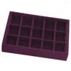 Jewelry Pouches Purple Velvet Display Tray Stackable Drawer Ring Earring Chain Organizer Holder Box Necklace Watch Storage Showcase