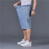 Herren-Shorts Sommer Denim Plus Size 44 46 48 50 hellblau klassisches Baggy gerade kurze Jeans knielange Casual Hosen Kleidung Y2302