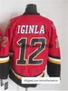 Хоккейная майка #12 Jarome Iginla Vintage Ice C Patch Home Away Red White Retro CCM сшит S