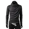 Heren t shirts uk heren casual schildpad nek pullover gebreide jumper tops warmere t-shirts stevige lange mouw sweatwear