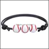 Charm Armbänder Tennis Sport Basketball Baseball Wachs Paar Armband Sommer Strand Schmuck Geschenk Drop Lieferung Otkgn