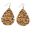 Dangle Earrings & Chandelier Romantic Valentine's Day Statement Leather For Women Multicolor Printing Heart Shape Pattern Teardrop Earri