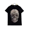 Men's T Shirts AlexPlein Skulls Rhinestones Diamond Men's Fashion Cloth 2023 Summer Slim Fit Streetwear Crew Neck Short Sleeve Tshirt