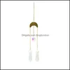 Decorative Objects Figurines Crystal Wind Chime Moon Sun Catcher Diamond Prisms Pendant Dream Rainbow Chaser Hanging Drop Home Gar Dhcx4