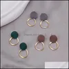 Stud Ear Needle Korea Chic Retro Irregar Frosted Color Disc Circle Earrings Ins Style Earring For Women 3709 Q2 Drop Delivery Jewelry Dhrpi