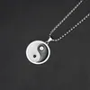 Chaînes En Acier Inoxydable Ornement En Gros Taiji Yin Yang Bagua Hommes Collier Vintage Classique National Style Pendentif