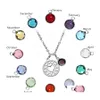 Pendant Necklaces Selling Love Heart Necklace Stainless Steel Charm Colorf 12 Birthstone For Women Crystal Jewelery Mothers Day Drop Otqo1