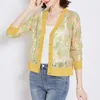 Kvinnors stickor Tees Fashion Chiffon Thin Knit Sweater Summer Cardigan Topwomen's Walt22