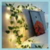 Autre décor à la maison 78 pouces Led extérieur jardin rotin décoratif feuille vert clair chaîne d'érable solaire livraison directe Dhvws