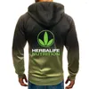 Men's Jackets 2023 Men's HERBALIFE NUTRITION 프린트 커스텀 편안한 캐주얼 하라주쿠 그라데이션 컬러 스웨트 지퍼 데칼 자켓