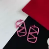 Modne kolczyki Designer Prosty urok kolczyka dla mężczyzny Kobiety Klasyczny różowy 3 style
