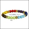 Kralen strengen verstelbaar 7 chakra's kralen armbanden 8 mm natuursteen kraal elastische yoga boeddha tijger oogarmband voor vrouwen mannen wh otmef