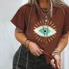 Kortärmade Kvinnor T-shirts Evil Eye Printing harajuku T-shirts För Kvinnor Modekläder 2022 Sommar Roliga Grafiska T-shirts Toppar