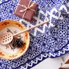 Table Mats National Style Blue And White Food Pography Cotton Cloth Pads Rectangle Placemats Doilies Decoration Accessories