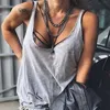 Women's Tanks Camis Womens Sexy Sleeveless Tank Top Low Cut Neckline Solid Color Loose Casual Beach Cami Vest Swimsuit Cover Up Streetwear Y2302