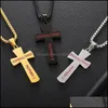 Pendentif Colliers Mode Croix Pendentifs Sporting Baseball Couleur Dorée Christ Jésus Collier En Acier Inoxydable Bijoux Religieux Drop Otwrc