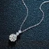 Naszyjniki wiszące Sława Dzień 925 Srebrny 0,5/1CT MOISSANITE Naszyjnik D Color VVS1 Heksagram Smart Pendant Beating Serce Collarbone Chain for Women G230202