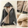 Women's Jackets Women Cat Printed Plush Hooded Coat Winter Thicken Fashion Warm Coats Female Fleece Jacket Zipper Sweater Coat Outwear 230202