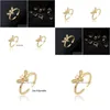 Band Rings Fashion Jewelry Cute Bee Ring Womens Inlaid Zircon Opening Adjustable Drop Delivery Dhxjp