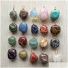 Charms Stone Pendant Gold Wrap Irregar Rose Quartz Agate Tiger Eye Beads Crystal Pendants For Jewelry Making Necklace Earrin Dhgarden Dhgvi