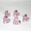 Bols en verre en forme de coeur d'amour rose pour verre narguilé pipe à eau Bongs plate-forme pétrolière Ash Catcher tabac à fumer Bol dabber outils