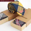 Bow Ties 2023 Arrivals High Quality Men's Fashion 6CM Slim Navy Blue Striped Neck Tie Formal Business Meeting For Men Wirh Gift Box