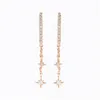 Orecchini lampadici a pennaglietta Ins Vintage Chain Star Gold Pliped Long Earrings for Women Girls Fashion Gioielli Gift Drop Delivery Dhvtf DHVTF
